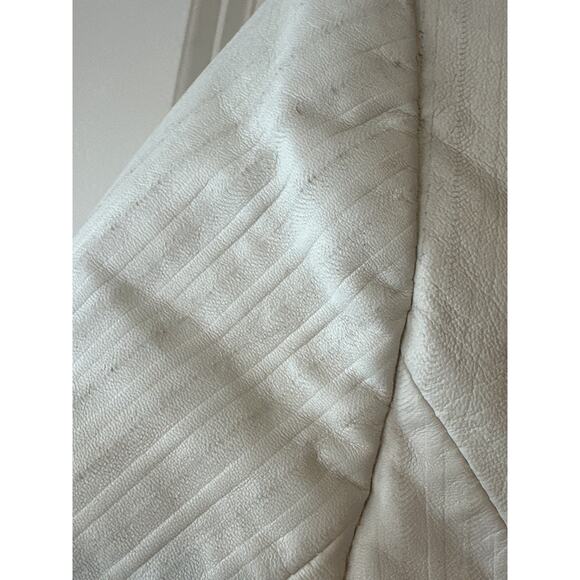 L’Agence Brooke Lamb Leather Pinstripe Blazer Jacket White Size 4 - Picture 14 of 16